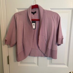 Women's Lilac/purple Cropped Cardigan Sweater
